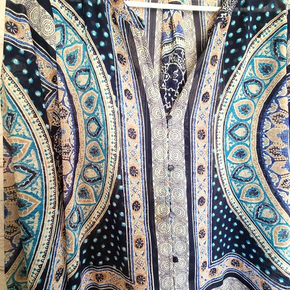 Multicolor Button Front Blouse sz S, Lucky Brand Women's Shirt/Overshirt - Picture 2 of 8